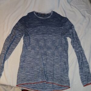 Buffalo David Bitton Blue and Red Trim Long Sleeve Tee